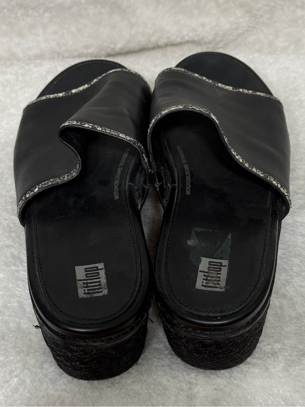 FitFlop Eloise Espadrille Wedge Slide Platform Sandals Black size 9 - Picture 7 of 16